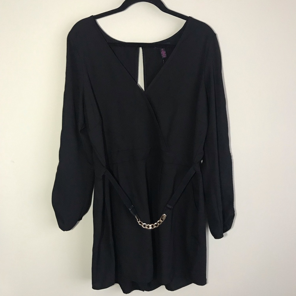 NWT Material Girl Black Crossover Romper Size XXL